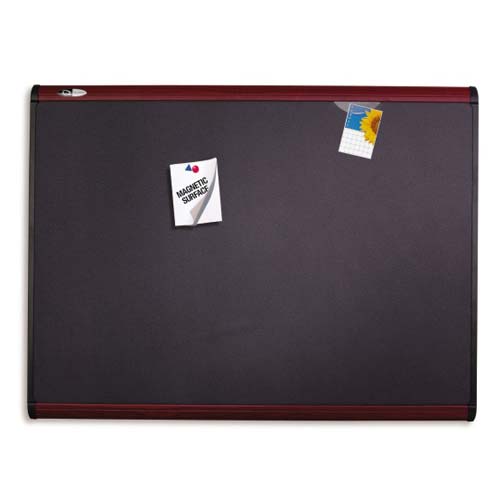 Quartet Prestige Plus 72" x 48" Magnetic Fabric Bulletin Board with Mahogany Frame (QRT-MB547M) - $424.29 Image 1