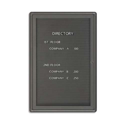 Quartet Gray Radius Design 24" x 36" 1-Door Letter Directory (QRT-2963LM) - $458.89 Image 1