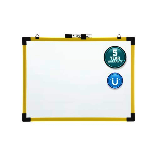 Quartet 48" x 36" Industrial Magnetic Whiteboard with Yellow Aluminum Frame- 724126 (QRT-724126) Image 1