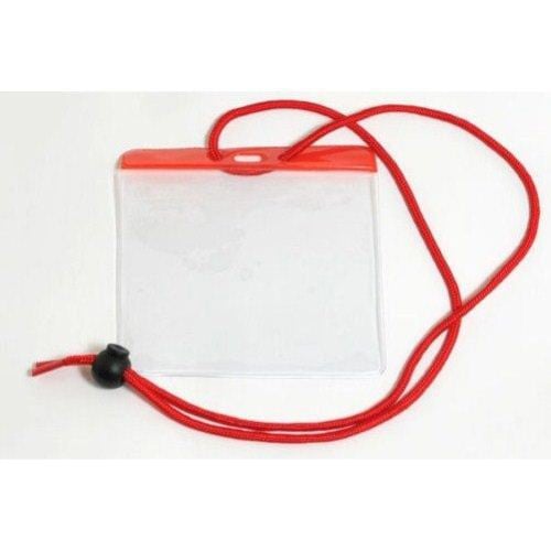 Red Extra Large Color Bar Badge Holders with Neck Cords - 100pk (1860-2906) - $52.89 Image 1