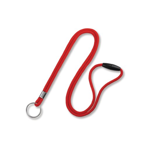 Red Round Braid Break-Away Lanyard with NPS Split Ring - 100pk (MYID21372026), MyBinding brand Image 1