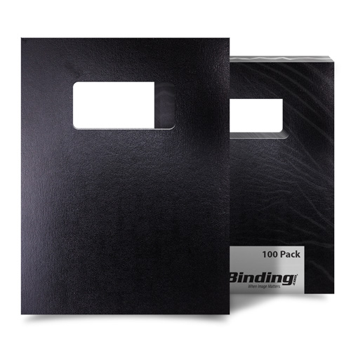 Black 9" x 11" Regency Leatherette Vinyl Covers with Windows - 100 Sets (MYRC9X11BKW) - $151.69 Image 1