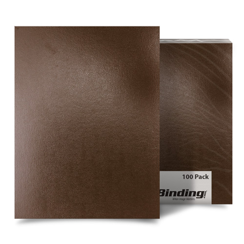 Brown 11" x 17" Regency Leatherette Vinyl Covers - 100pk (SO80011X17BR) Image 1