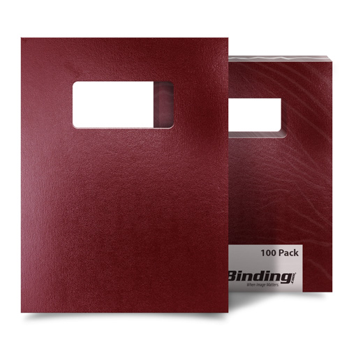 Maroon 9" x 11" Regency Leatherette Vinyl Covers with Windows - 100 Sets (MYRC9X11MRW) - $151.69 Image 1