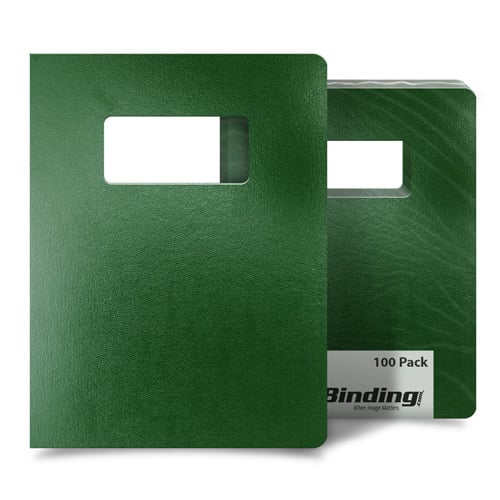 Dark Green 8.75" x 11.25" Regency Leatherette Vinyl Covers with Windows - 100pk (C875X1125GRW), MyBinding brand Image 1