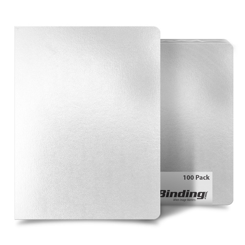 White 8.75" x 11.25" Regency Leatherette Vinyl Covers - 100pk (FM8010C) Image 1
