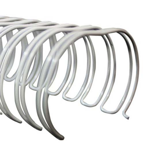 Renz Premium 1 1/2" White 2:1 Twin Loop Ring Wire - 100pk (RZ112WH) Image 1