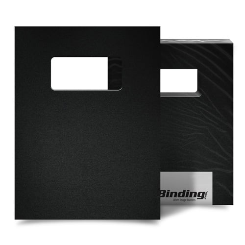 Black 23mil Sand Poly 8.5" x 11" Covers with Windows - 25sets (MP2385X11BKW) Image 1