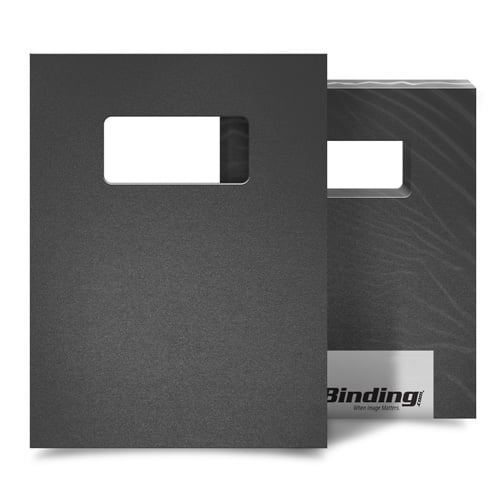 Dark Gray 35mil Sand Poly 9" x 11" Binding Covers with Windows - 25 Sets (MYMP359X11DGYW) Image 1