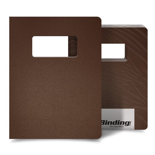 Light Brown 23mil Sand Poly 8.75" x 11.25" Covers with Windows - 25 Sets (P238751125LBRW) Image 1