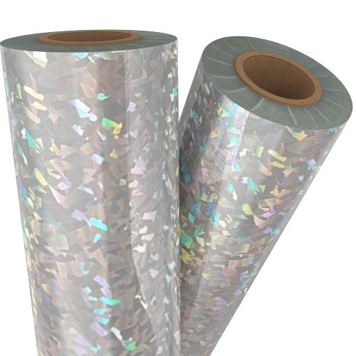 Shattered Glass Silver Holographic 8" x 100' Laminating / Toner Fusing Foil (FF-SP-152-8)