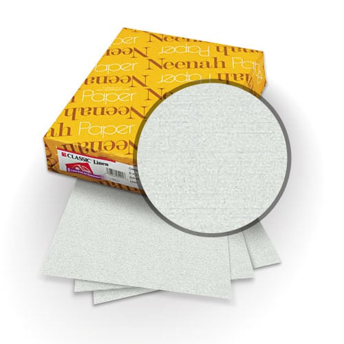 Neenah Paper Classic Linen Silverstone 9" x 11" 80lb Covers with Windows - 25 Sets (MYCLINSSW9X11) Image 1