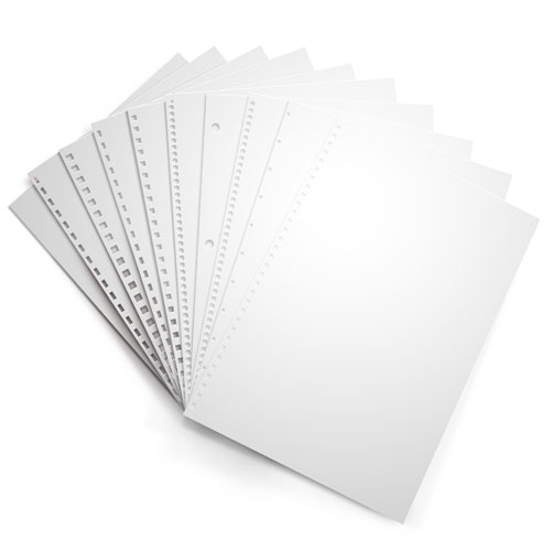 White Punched Binding Paper
