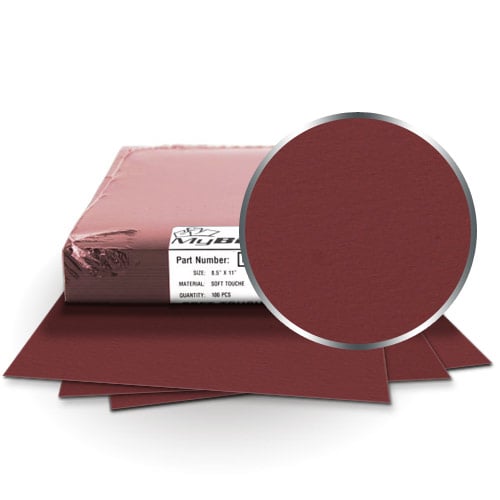 Fibermark Touche Burgundy 8.5" x 11" Letter Soft Touch Covers - 100pk (MYTC8.5X11MR) - $81.49 Image 1