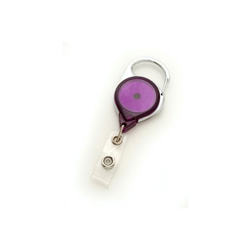 Translucent Purple Carabiner Badge Reel - 25pk (MYID704TRPURP) Image 1