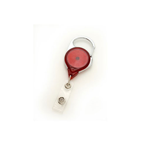Translucent Red Carabiner Badge Reel - 25pk (MYID704TRRED) Image 1