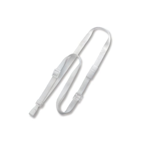 White Adjustable Lanyard with Wide No-Twist Plastic Hook - 100pk (MYID21372036) Image 1