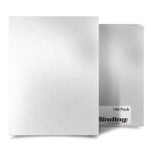 White Sedona 17pt 8.75" x 11.25" Leatherette Covers (Square Corners) - 100pk (03SEDONAWHSQ) Image 1