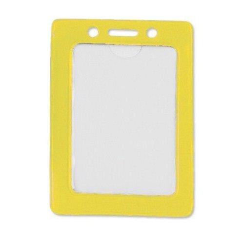 Yellow Credit Card Size Vertical Colored Frame Badge Holders - 100pk (1820-3009) Image 1