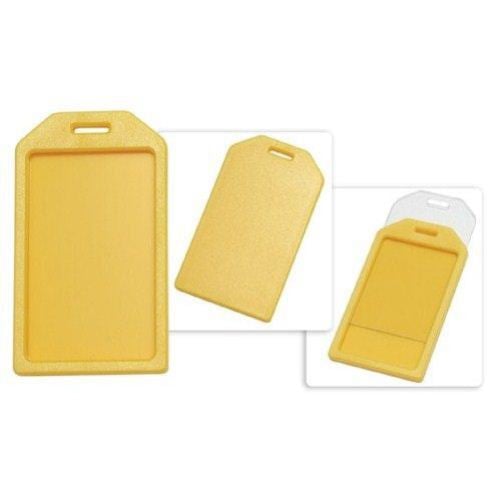 yellow luggage tag